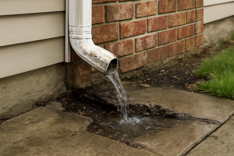 Downspout Failure Water Removal