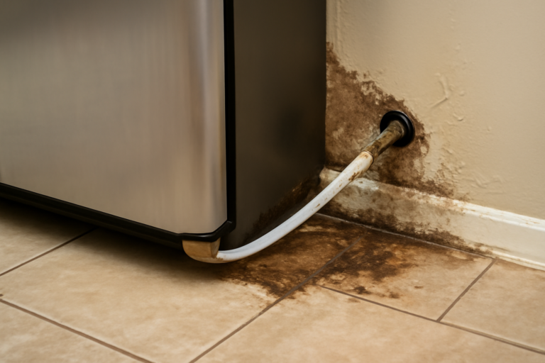 Refrigerator Water Line Leak Removal