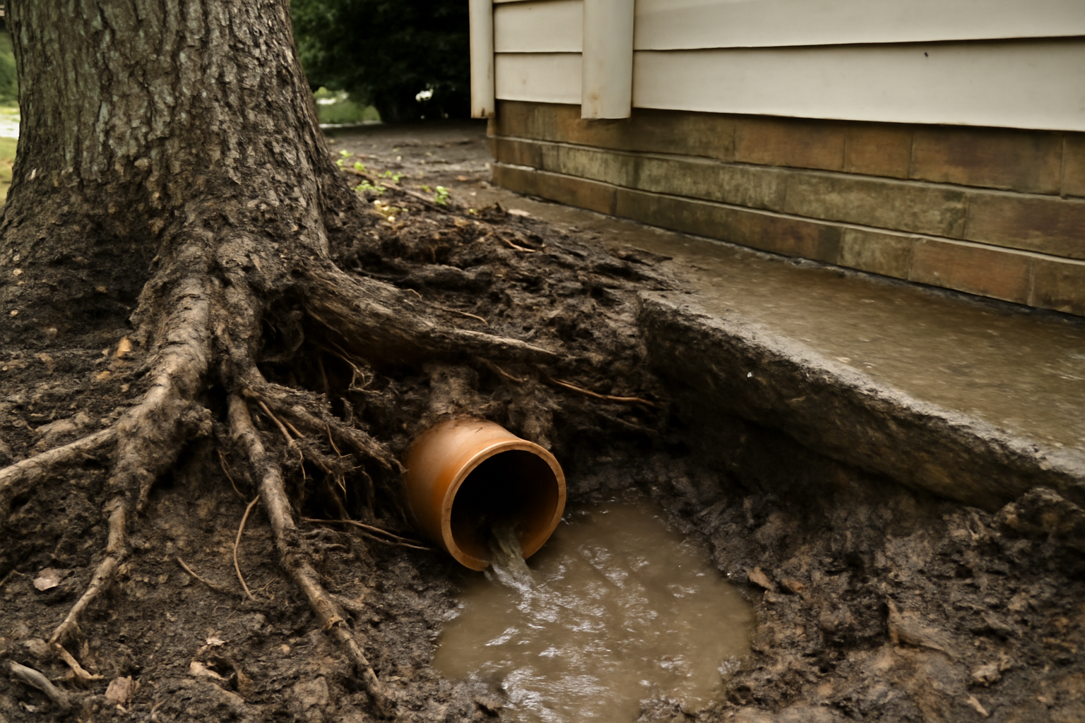 Tree Root Pipe Damage Water Removal in Clover Creek, WA